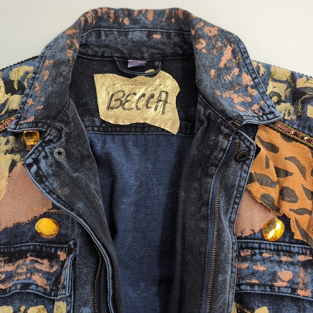 Acid Wash Jumpsuit Coveralls Denim Canvas Utility Art to Wear Grunge Size Large - Picture 8 of 16